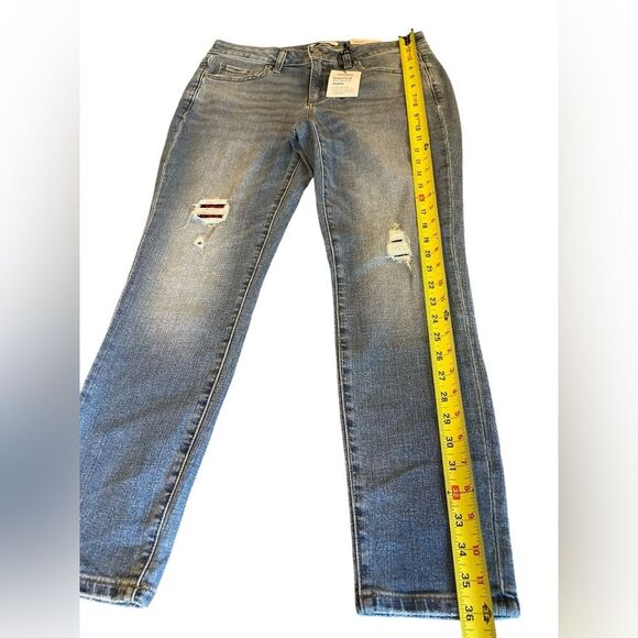 Sonoma Ankle Skinny Jeans Mid Rise Womens Size 10 New With Tags Distressed Plaid - Picture 11 of 12